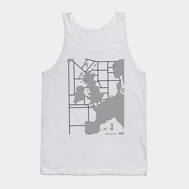 Shipping Forecast UK Map - Grey Tank Top by thelittleforest